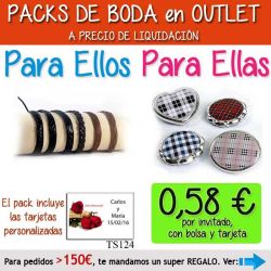 Pack Super-Ahorro de regalos Bodas en Outlet, con bolsas y tarjetas