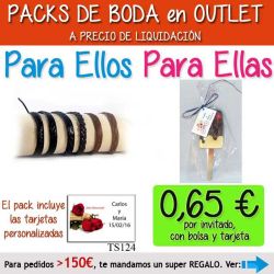 Pack Super-Ahorro de regalos Bodas en Outlet, con bolsas y tarjetas