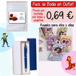 Pack Super-Ahorro de regalos Bodas en Outlet, con bolsas y tarjetas