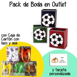 Lapicero con balón surtidos en caja de cartón con lazo y asas