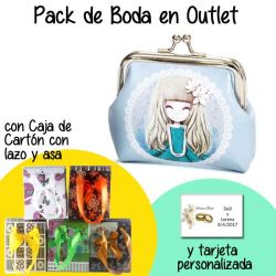 Monedero niña azul en caja de cartón con lazo y asas
