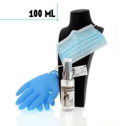 Kit higienizante: Mascarilla, guantes, loción 100ml, bolsa y pegatina