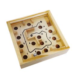 Juego del laberinto en madera, educativo y divertido.