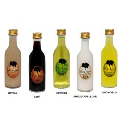 Botella de licor sol para detalles de boda