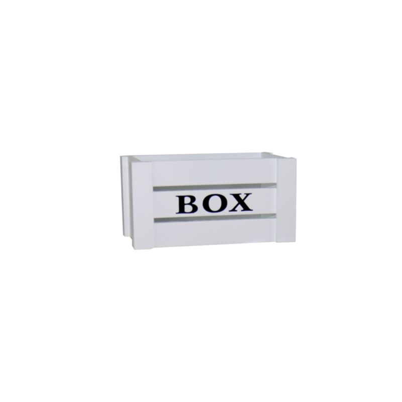 CAJA DE MADERA BLANCA (35x25x17 cm.)
