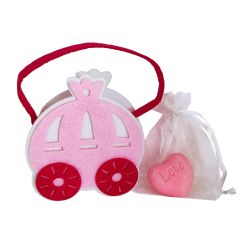 Bolsa carroza rosa  Jabón corazón