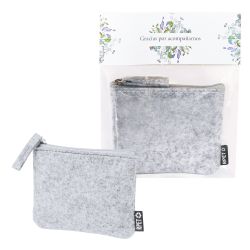 Monedero fieltro gris  Regalo práctico