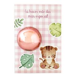 Brillo labial rosado  Tarjeta tigre